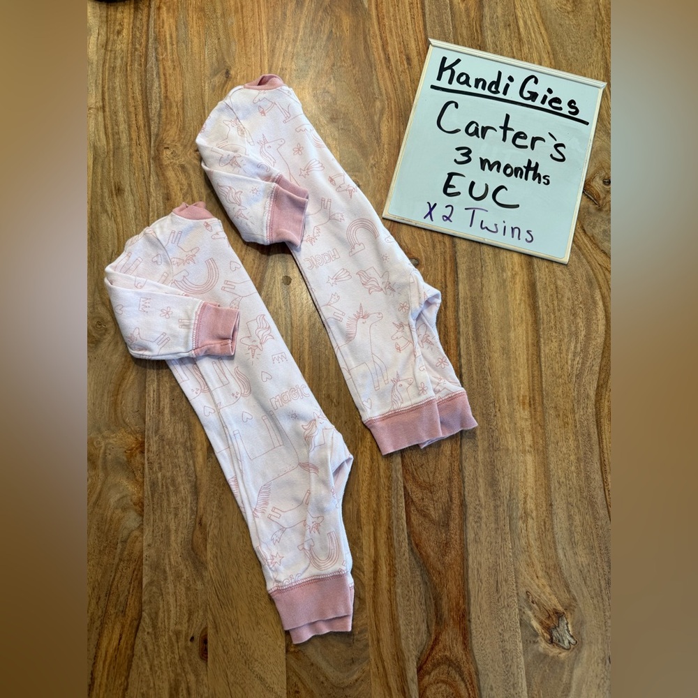 Carter's Light Pink Baby Sleepers Twin Bundle (listing is for 2)